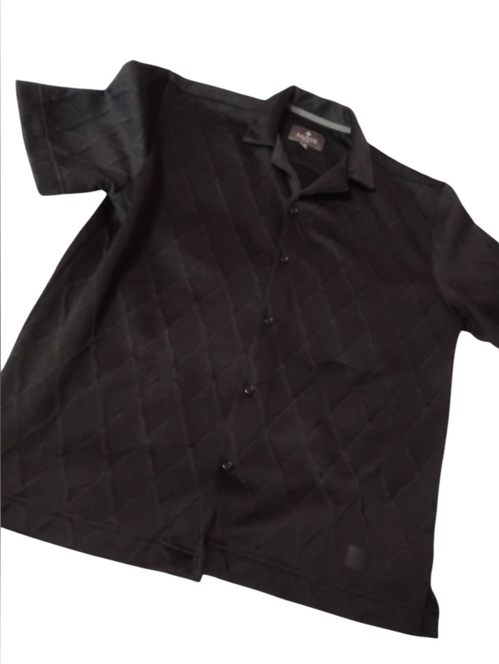 Saints Studio Mens Textured Short Sleeve Button Up.